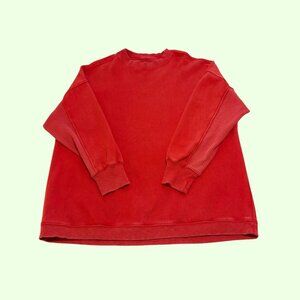 Aerie "Getaway" Crewneck Sweatshirt, Bright Red, Size L